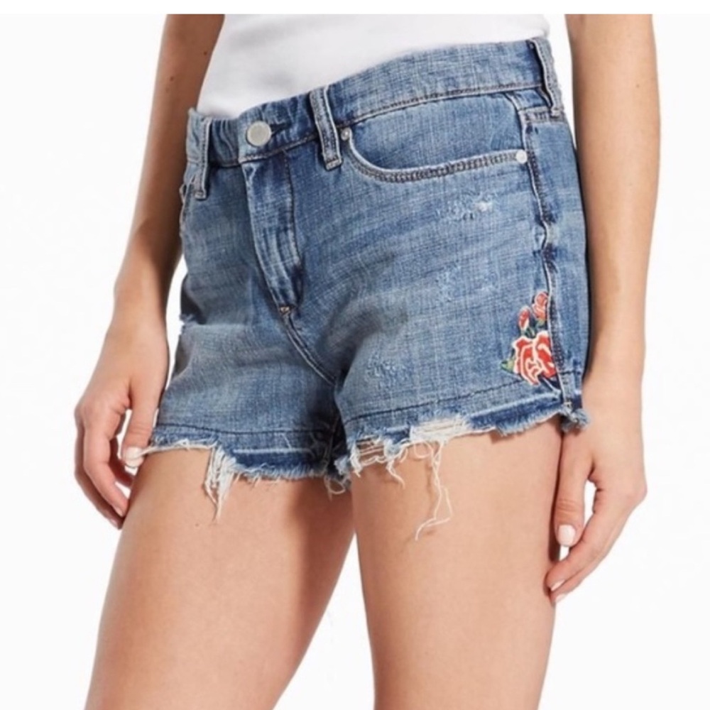 BLANK NYC Embroidered Jean Shorts
